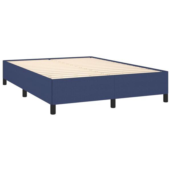 vidaXL Sommier &agrave; lattes de lit avec matelas Bleu 140x200 cm Tissu
