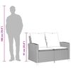 vidaXL Canapé de jardin 2 places coussins et table gris résine tressée