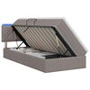 vidaXL Lit de rangement LED avec matelas Taupe 90 x 200 cm Tissu