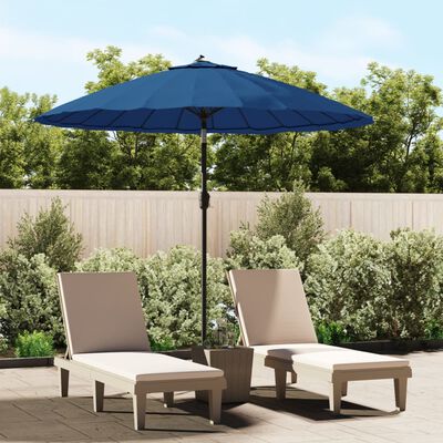 vidaXL Parasol d'extérieur avec mât en aluminium 270 cm Bleu azuré