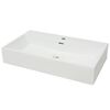 vidaXL Vasque avec trou de robinet en c&eacute;ramique Blanc 76x42,5x14,5 cm