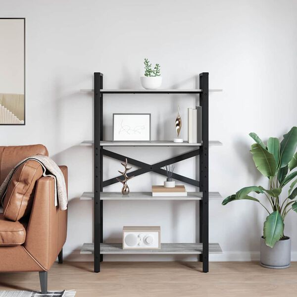 vidaXL &Eacute;tag&egrave;re Gris Sonoma 100 x 33,5 x 140 cm Bois d'ing&eacute;nierie