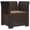 vidaXL Fauteuil 1 place avec coussin look rotin PP Marron
