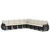 vidaXL Ensemble de canap&eacute; de jardin 9 pcs Noir et blanc cr&egrave;me