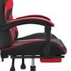 vidaXL Chaise de jeu pivotante et repose-pied Noir et rouge Similicuir