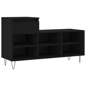 vidaXL Armoire &agrave; chaussures Noir 102x36x60 cm Bois d'ing&eacute;nierie