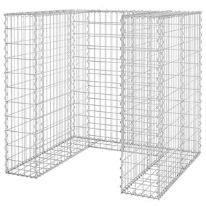 vidaXL Mur en gabion pour poubelle Acier galvanis&eacute; 110x100x110 cm