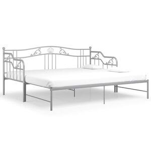 vidaXL Cadre de canap&eacute;-lit extensible sans matelas gris m&eacute;tal 90x200cm