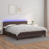 vidaXL Sommier &agrave; lattes de lit avec matelas et LED Marron 180x200 cm