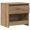 vidaXL Table de chevet ch&ecirc;ne artisanal 40x30x39 cm bois d'ing&eacute;nierie