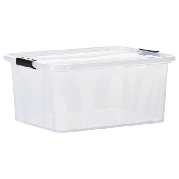 vidaXL Bo&icirc;tes de rangement avec couvercles 5 pcs Transparent 32 L