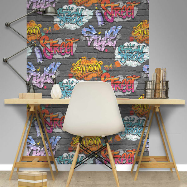 DUTCH WALLCOVERINGS Papier peint Graffiti Multicolore L179-01