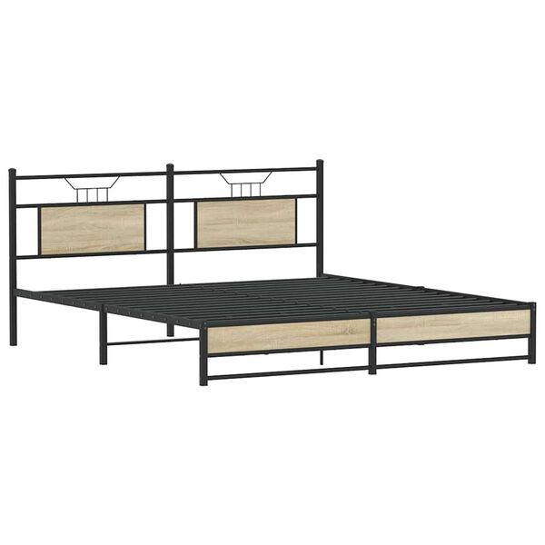 vidaXL Cadre de lit sans matelas ch&ecirc;ne sonoma 160x200 cm
