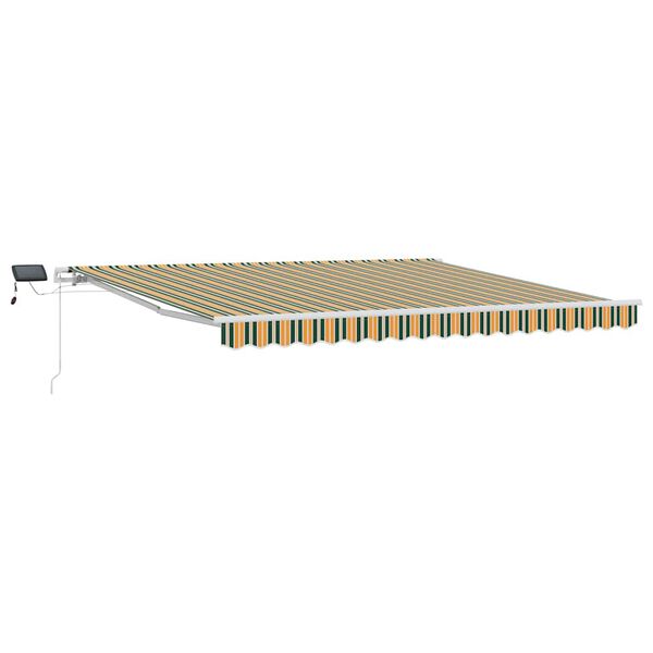 vidaXL Auvent R&eacute;tractable Vert et jaune 400 &times; 300 cm Tissu et acier