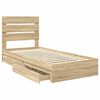 vidaXL Lit de Rangement Ch&ecirc;ne Sonoma 70 x 190 cm Bois d'ing&eacute;nierie