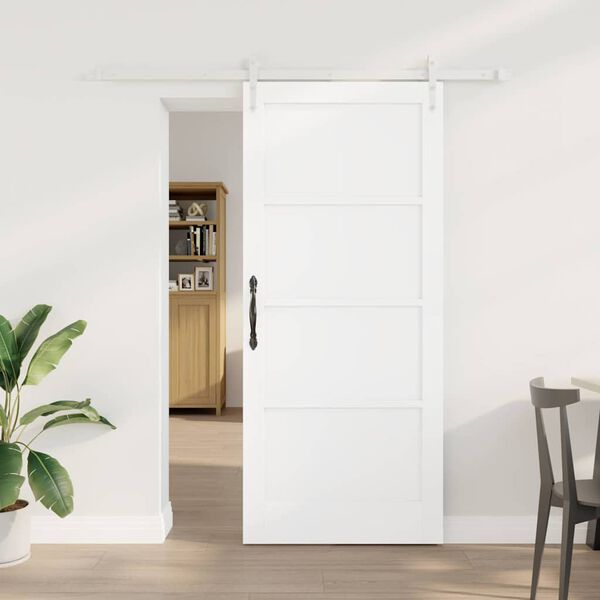 vidaXL Porte coulissante ORKDAL Blanc 86 x 198,5 cm Pin massif