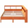 vidaXL Lit biblioth&egrave;que sans matelas cire marron 135x190 cm pin massif