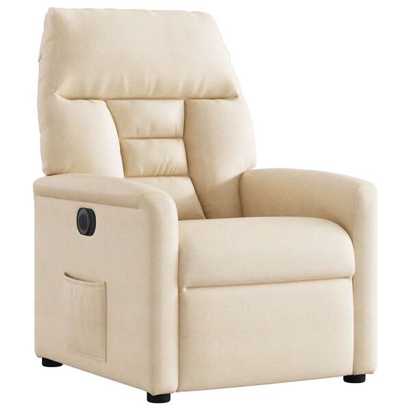 vidaXL Fauteuil inclinable électrique beige tissu microfibre