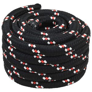vidaXL Corde de bateau 3 mm 5 m Noir et Rouge