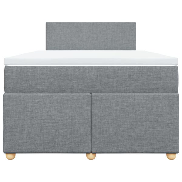 vidaXL Sommier &agrave; lattes de lit avec matelas Gris clair 120x200cm Tissu