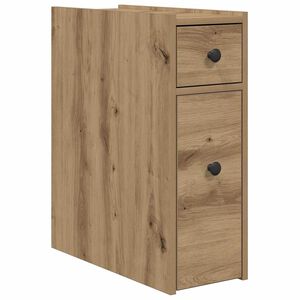 vidaXL Armoire de salle de bain &eacute;troite avec roulettes ch&ecirc;ne artisanal