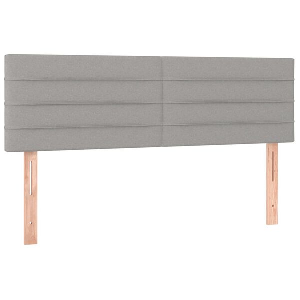 vidaXL T&ecirc;te de lit &agrave; LED Gris clair 144x5x78/88 cm Tissu
