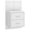 vidaXL Table de chevet murale Blanc brillant