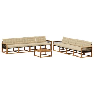 vidaXL Ensemble de canap&eacute;s d'ext&eacute;rieur 9 pcs Naturel et Beige