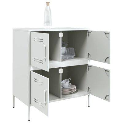 vidaXL Buffet blanc 68x39x79 cm acier