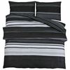 vidaXL Ensemble de housse de couette rayures noires 240x220 cm coton
