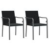 vidaXL Chaises de jardin avec coussins lot de 2 noir 56x59x84 cm rotin