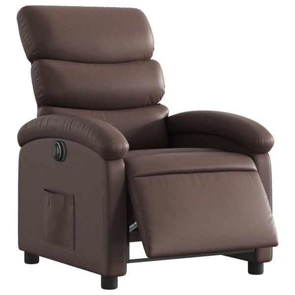 vidaXL Fauteuil inclinable électrique Marron Similicuir