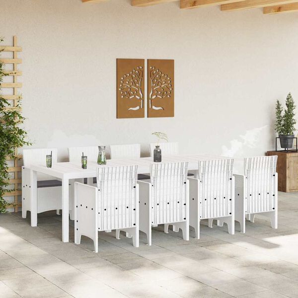 vidaXL Ensemble de salle &agrave; manger pour jardin 9 pcs Gris clair