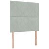 vidaXL T&ecirc;te de lit Gris clair 100 cm Velours