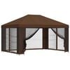 vidaXL Abri de jardin avec parois 4 &times; 3 m Marron Polyester et Acier