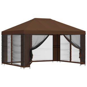 vidaXL Abri de jardin avec parois 4 &times; 3 m Marron Polyester et Acier