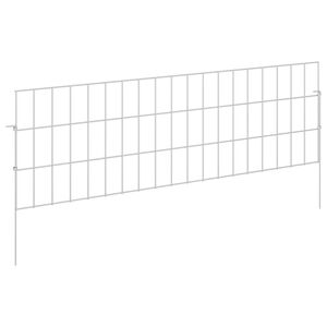 vidaXL Cl&ocirc;ture de jardin avec piquets 48 pc 95 x 30 cm Acier galvanis&eacute;