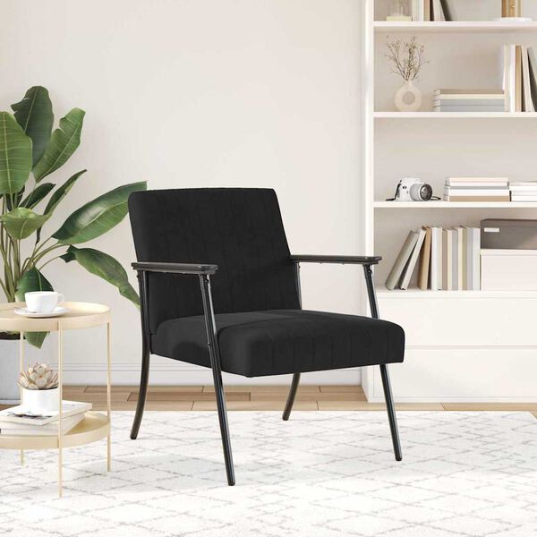 vidaXL fauteuil Noir 59 x 75 x 78 cm Velours