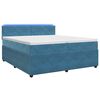 vidaXL Lit boxspring avec matelas Bleu 200 x 200 cm Velours