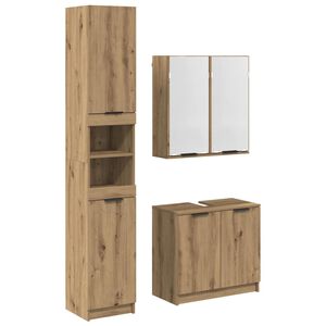 vidaXL Ensemble de Meubles de Salle de Bain 3 pcs Ch&ecirc;ne artisanal