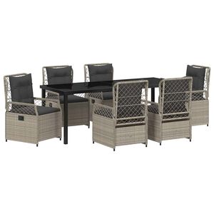vidaXL Ensemble de salle &agrave; manger pour jardin 7 pc Gris clair