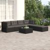 vidaXL Salon de jardin 6 pcs avec coussins Noir R&eacute;sine tress&eacute;e