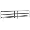 vidaXL Meuble TV sonoma gris 200x30x50 cm bois d'ing&eacute;nierie et m&eacute;tal