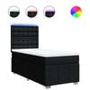 vidaXL Sommier &agrave; lattes de lit et matelas Noir 80x200 cm Tissu