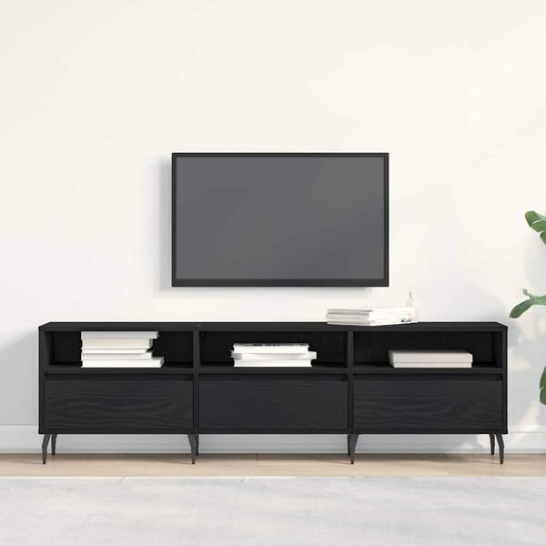 vidaXL Meuble TV Chêne noir 150 x 30 x 44,5 cm Bois d'ingénierie