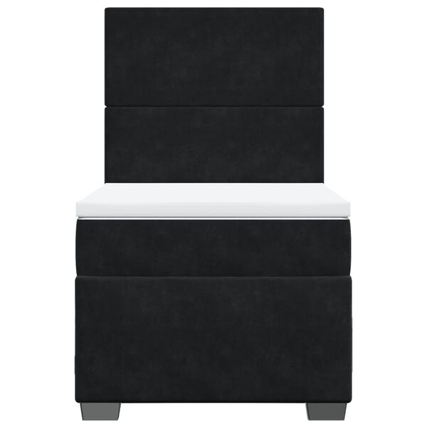 vidaXL Sommier &agrave; lattes de lit avec matelas Noir 90x190 cm Velours