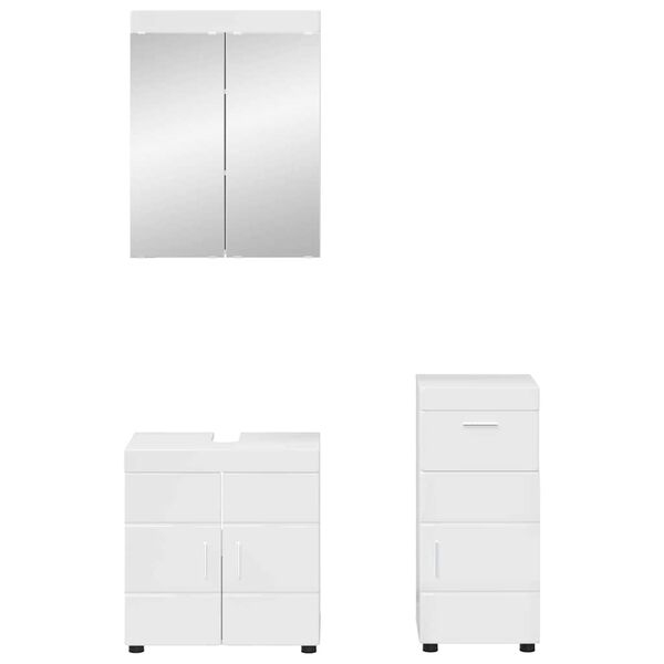 vidaXL Ensemble de mobilier de salle de bain TULUM Blanc brillant