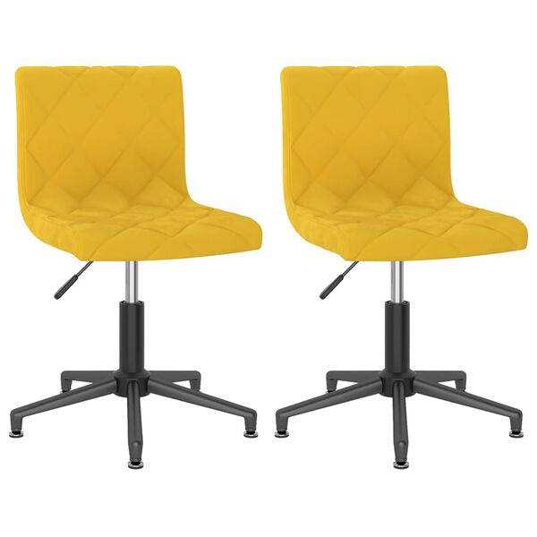 vidaXL Chaises pivotantes &agrave; manger lot de 2 jaune moutarde velours