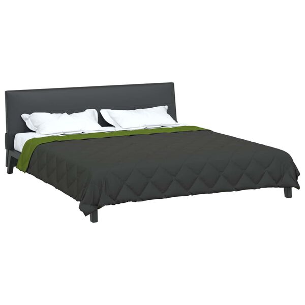 vidaXL Duvet d'&eacute;t&eacute; simple Vert et Anthracite 240 x 260 cm Microfibre
