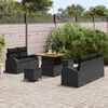 vidaXL Ensemble de canap&eacute; de jardin avec coussin 8 pcs Noir